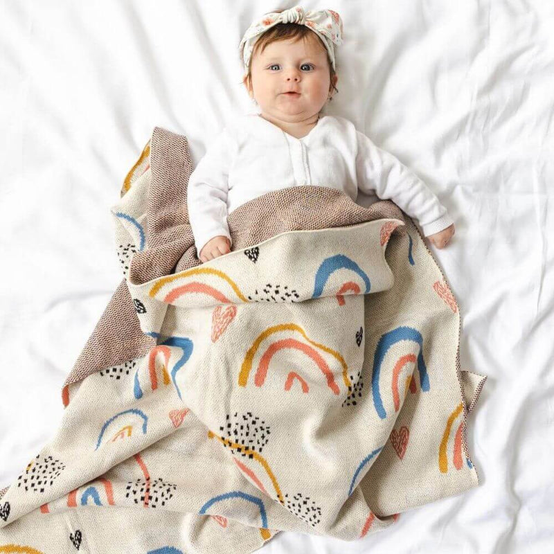 Di Lusso Rosy Rainbow Baby Blanket-toys-baby_gifts-australia