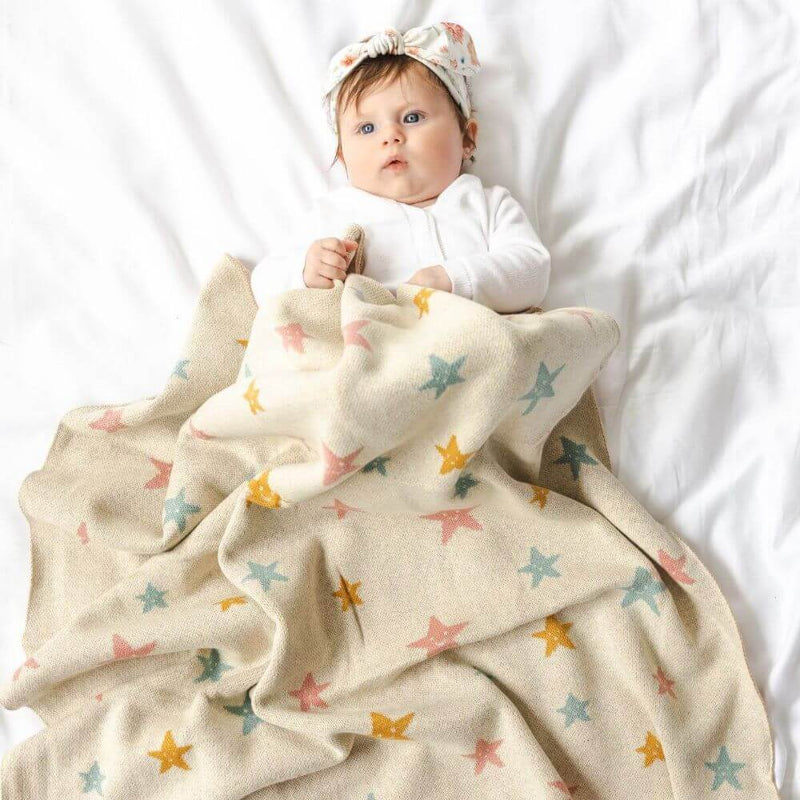 Di Lusso Twinkle Stars Baby Blanket-toys-baby_gifts-australia