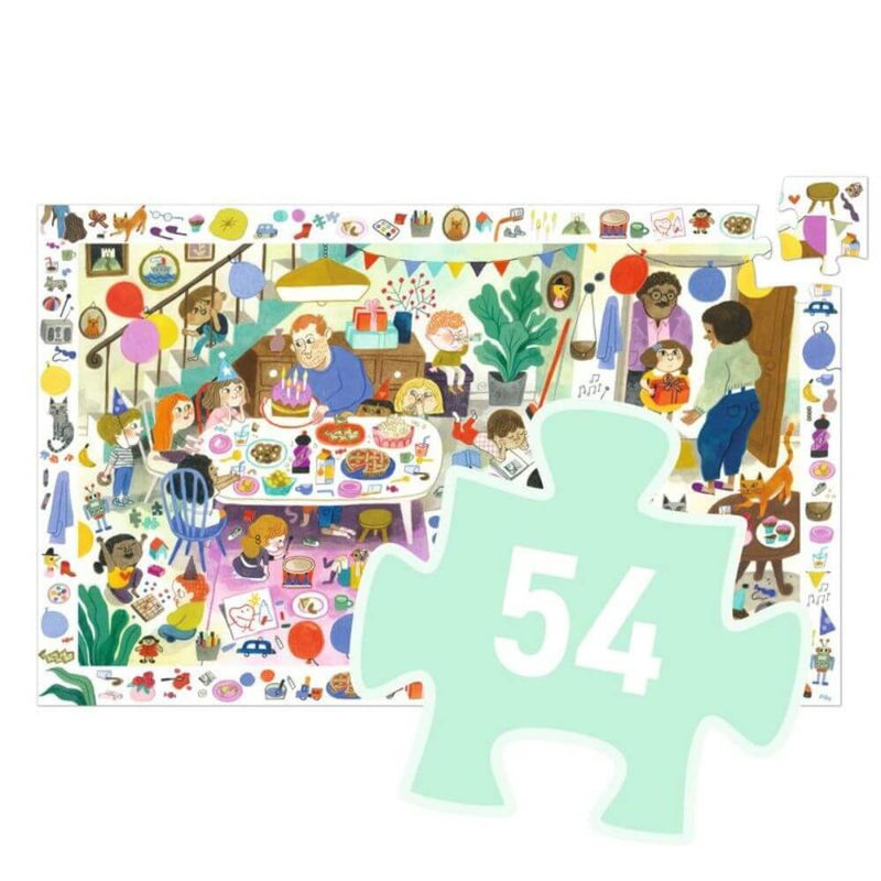 Djeco Birthday Party Observation Puzzle, 54pc
