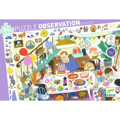 Djeco Birthday Party Observation Puzzle, 54pc