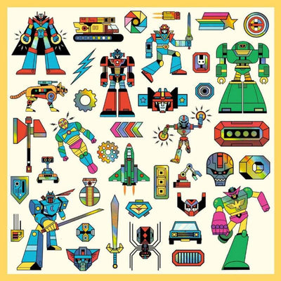 Djeco Robot 160 Metallic Stickers-baby_gifts-toys-Mornington_Peninsula-Australia