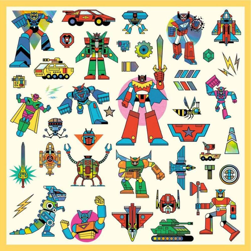 Djeco Robot 160 Metallic Stickers-baby_gifts-toys-Mornington_Peninsula-Australia