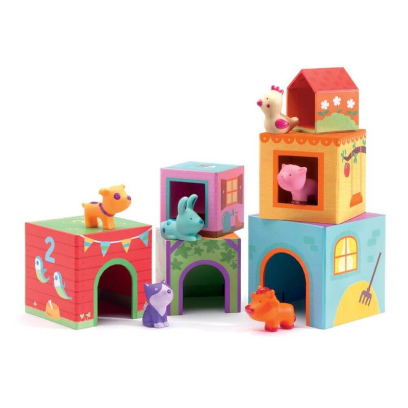 Djeco Topanifarm Stacking Blocks-first_birthday_gifts-baby_gifts-Australia