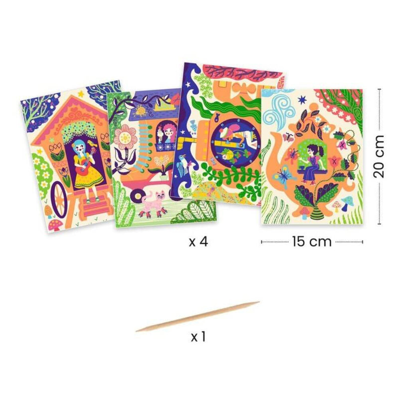 Djeco Wacky Houses Scratch Cards-toys-baby_gifts-Mornington_Peninsula-Australia