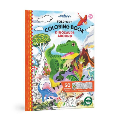 EeBoo Fold Out Colouring Book – Dinosaur Bound-baby_gifts-toy_shop-Mornington_Peninsula-Australia