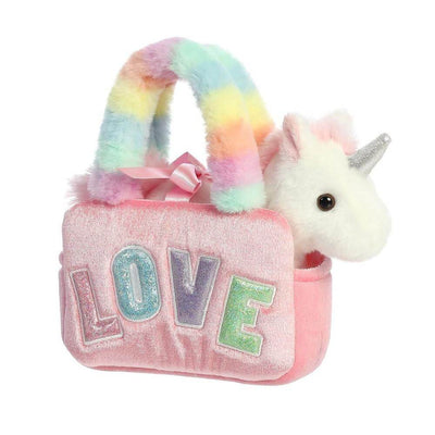 Baby Gifts & Toys-Mornington-Balnarring-Fancy Pal Unicorn in Pink Love Bag-The Enchanted Child