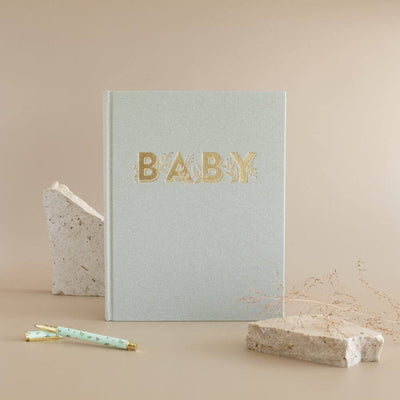 Baby Gifts-Baby Clothes-Toys-Mornington-Balnarring-Fox & Fallow Pistachio Baby Book-The Enchanted Child