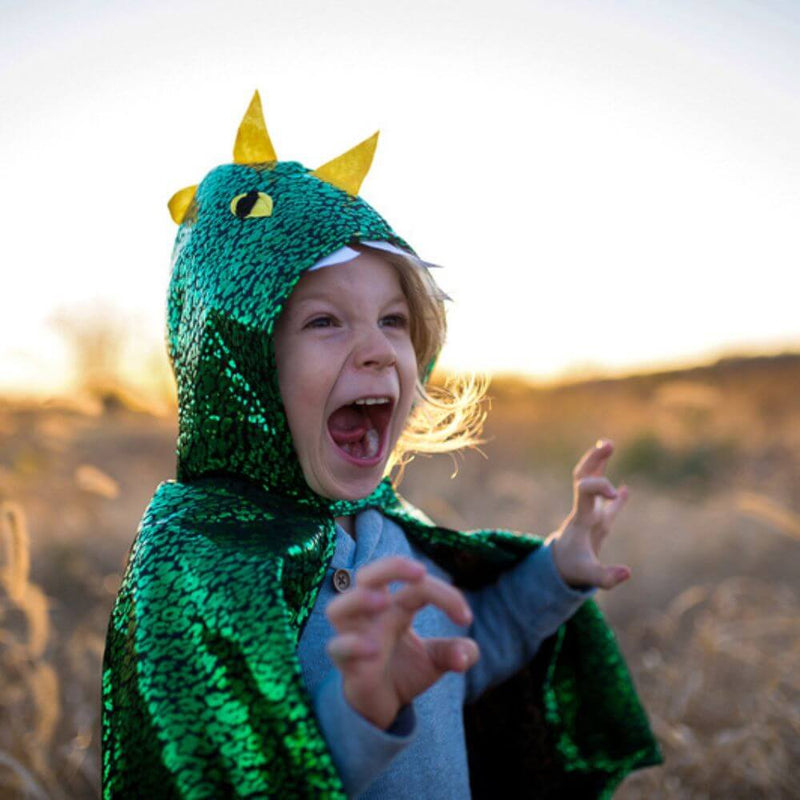 Great Pretenders Metallic Green Dragon Cape-baby_toys_australia-toys-Mornington_Peninsula