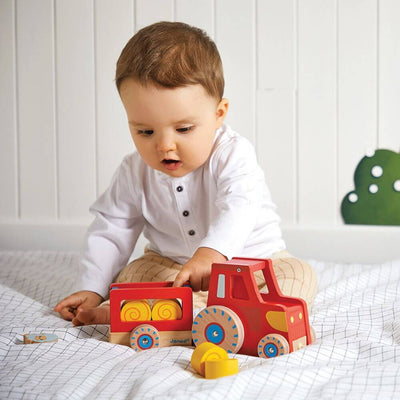 Janod Pull Along Wooden Tractor-first_birthday_gifts-baby_gifts-Australia