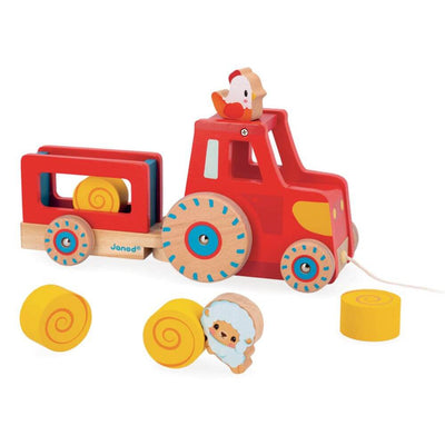 Janod Pull Along Wooden Tractor-first_birthday_gifts-baby_gifts-Australia