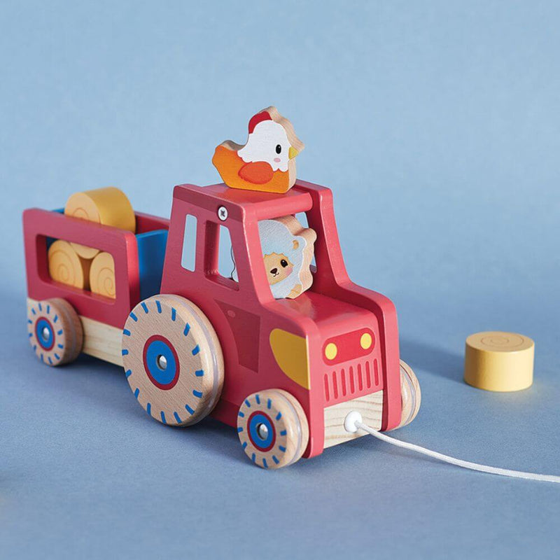 Janod Pull Along Wooden Tractor-first_birthday_gifts-baby_gifts-Australia