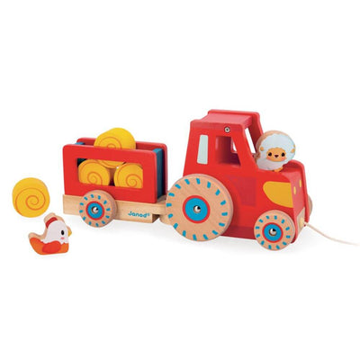 Janod Pull Along Wooden Tractor-first_birthday_gifts-baby_gifts-Australia