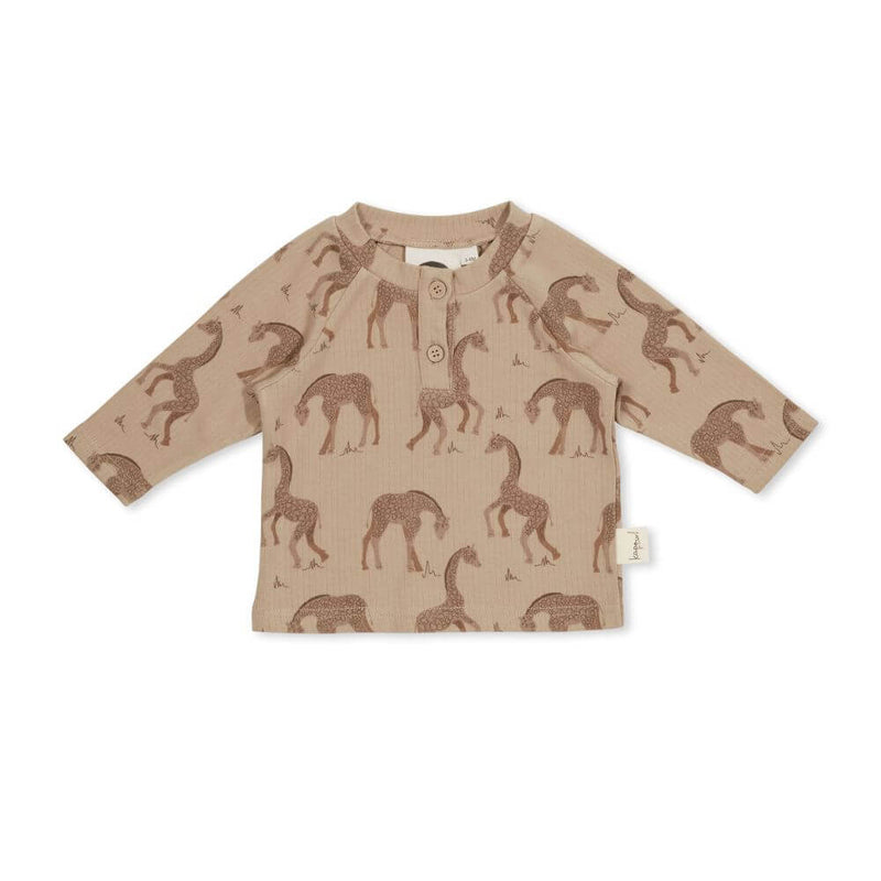 KaPow Kids Giraffe Rib Henley LS Top-baby_clothes-baby_gifts-toys-Mornington_Peninsula-Australia