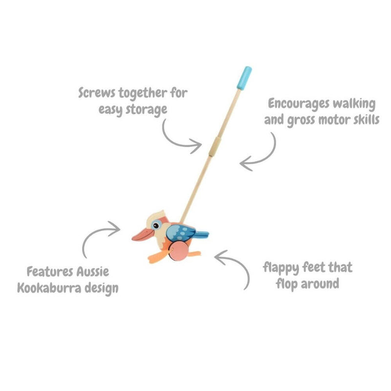 toy_shop-Mornington_Peninsula-Kaper Kidz Wooden Push Along Kookaburra-baby_gifts-Australia