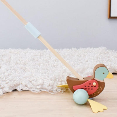 toy_shop-Mornington_Peninsula-Kaper Kidz Wooden Push Along Mallard Duck-baby_gifts-Australia