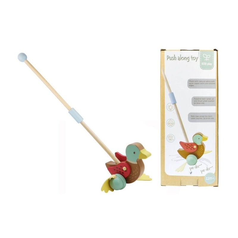 toy_shop-Mornington_Peninsula-Kaper Kidz Wooden Push Along Mallard Duck-baby_gifts-Australia