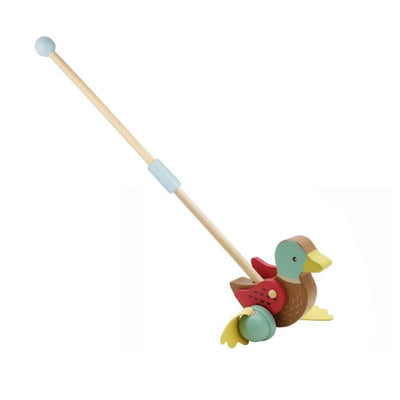 toy_shop-Mornington_Peninsula-Kaper Kidz Wooden Push Along Mallard Duck-baby_gifts-Australia