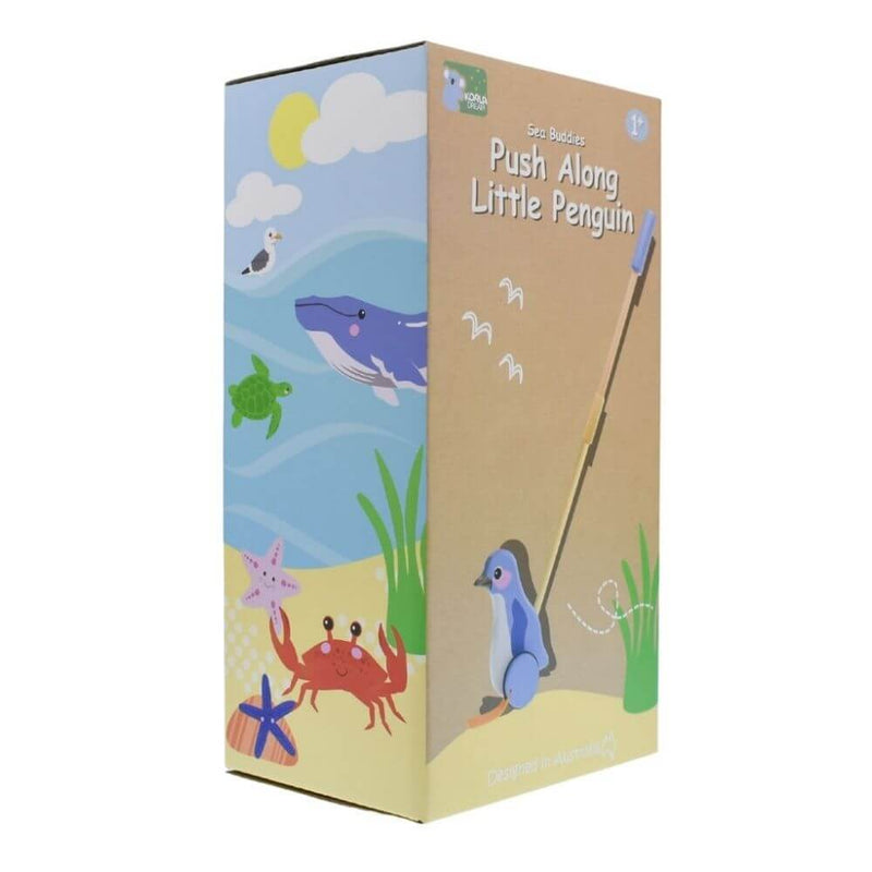 toy_shop-Mornington_Peninsula-Kaper Kidz Wooden Push Along Penguin-baby_gifts-Australia
