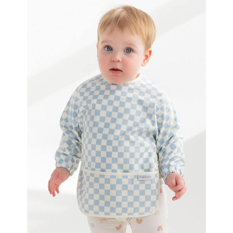 Kynd Baby Messy Bib, Sky Blue Grid-Baby Gifts-Baby Clothes-Toys-Mornington-Balnarring-Kids Books