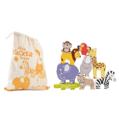 Le Toy Van Petilou Africa Stacking Animals-baby_gifts-toy_shop-Mornington_Peninsula-Australia