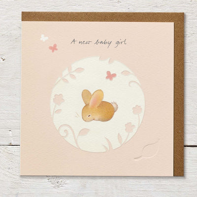 New Baby Girl Card - Rabbit-baby_gifts-kids_toys-childrens_books-Mornington_Peninsula