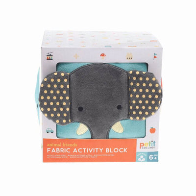 Petit Collage Animal Friends Fabric Activity Block-toys-baby_gifts-Mornington_Peninsula-Australia