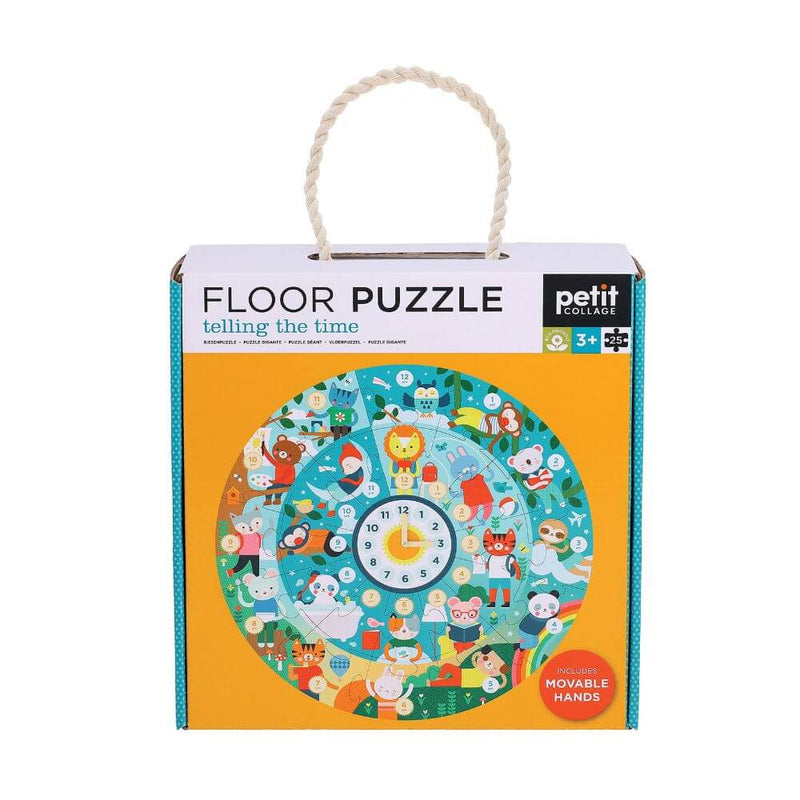 Petit Collage Telling Time Floor Puzzle 25pc-toys-baby_gifts-Mornington_Peninsula-Australia