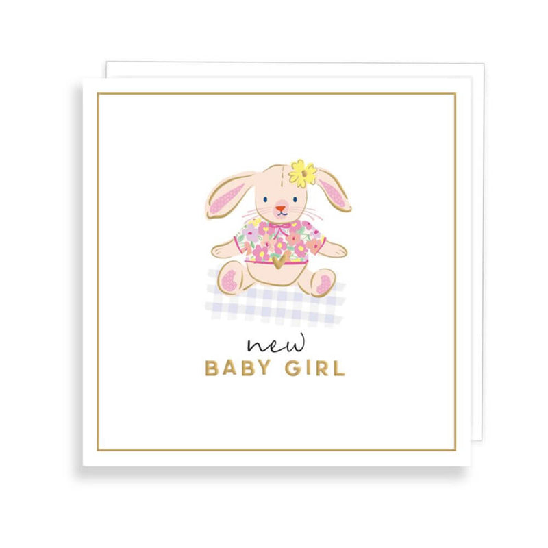 Pink Bunny New Baby Card