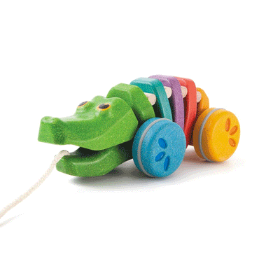 PlanToys Pull-along Rainbow Alligator-first_birthday_gifts-baby_gifts-Australia