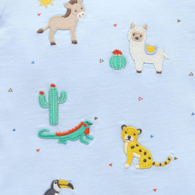 Purebaby Animal Fiesta Short Sleeve Romper
