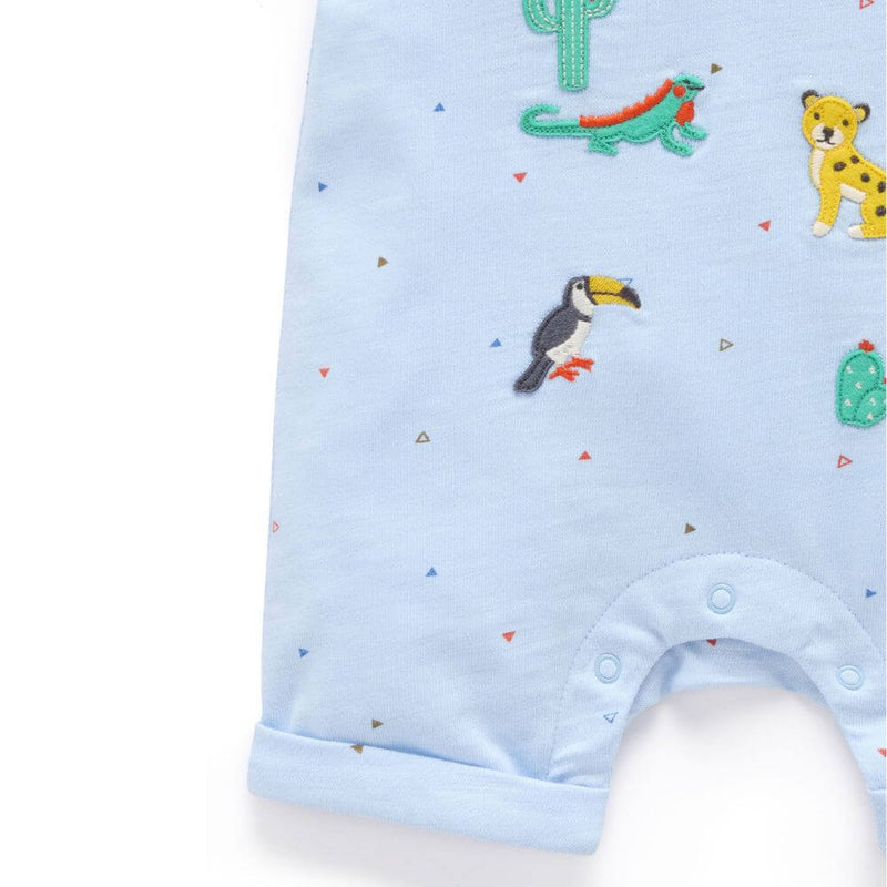 Purebaby Animal Fiesta Short Sleeve Romper