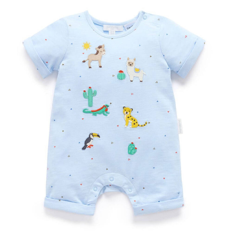 Purebaby Animal Fiesta Short Sleeve Romper