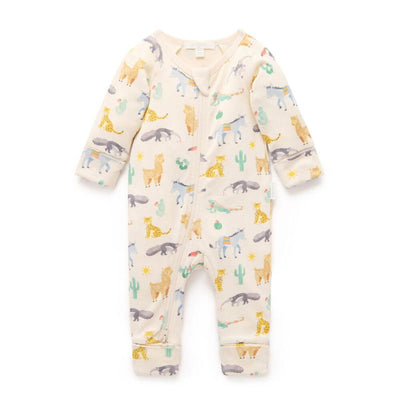 Purebaby Animal Fiesta Zip Growsuit-baby_gifts-toys-Mornington_Peninsula-Australia