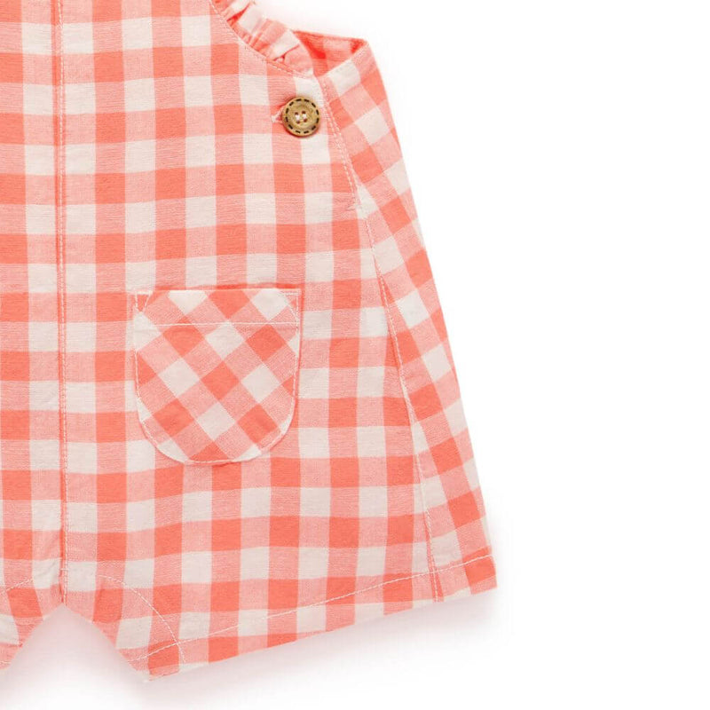 Purebaby Coral Gingham Overall Set-toys-baby_gifts-Mornington_Peninsula-Australia