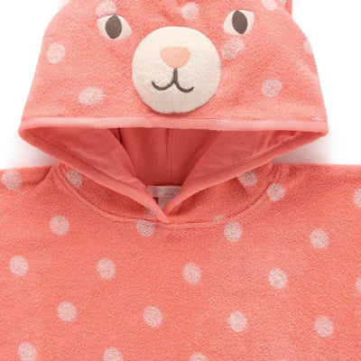 Purebaby Coral Spot Towelling Poncho-baby_gifts-kids_toys-childrens_books-Mornington_Peninsula