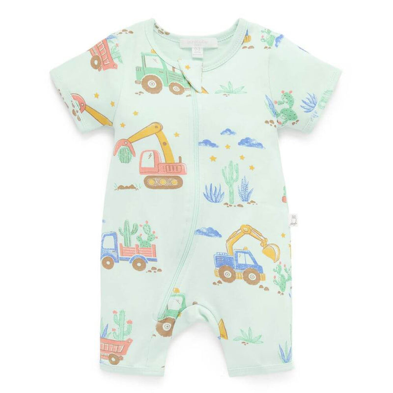 Purebaby Desert Trucks Short Sleeve Romper