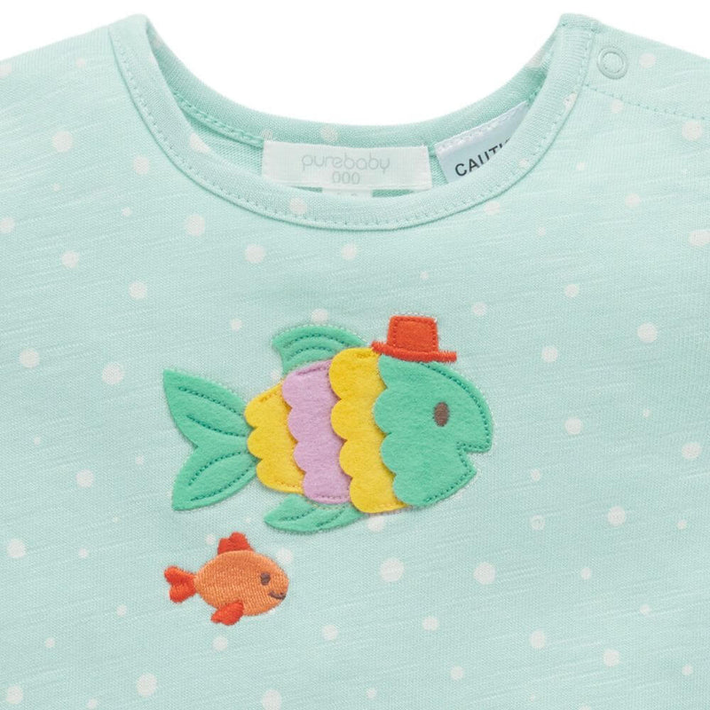 Purebaby Fancy Fish Short Sleeve Romper