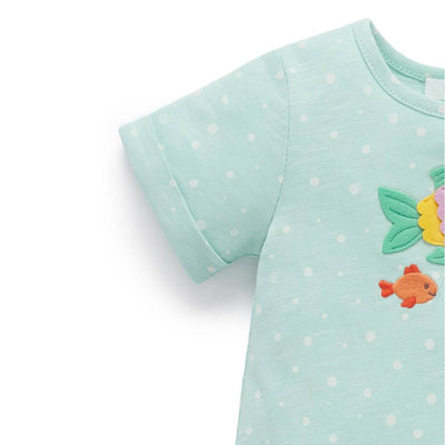 Purebaby Fancy Fish Short Sleeve Romper