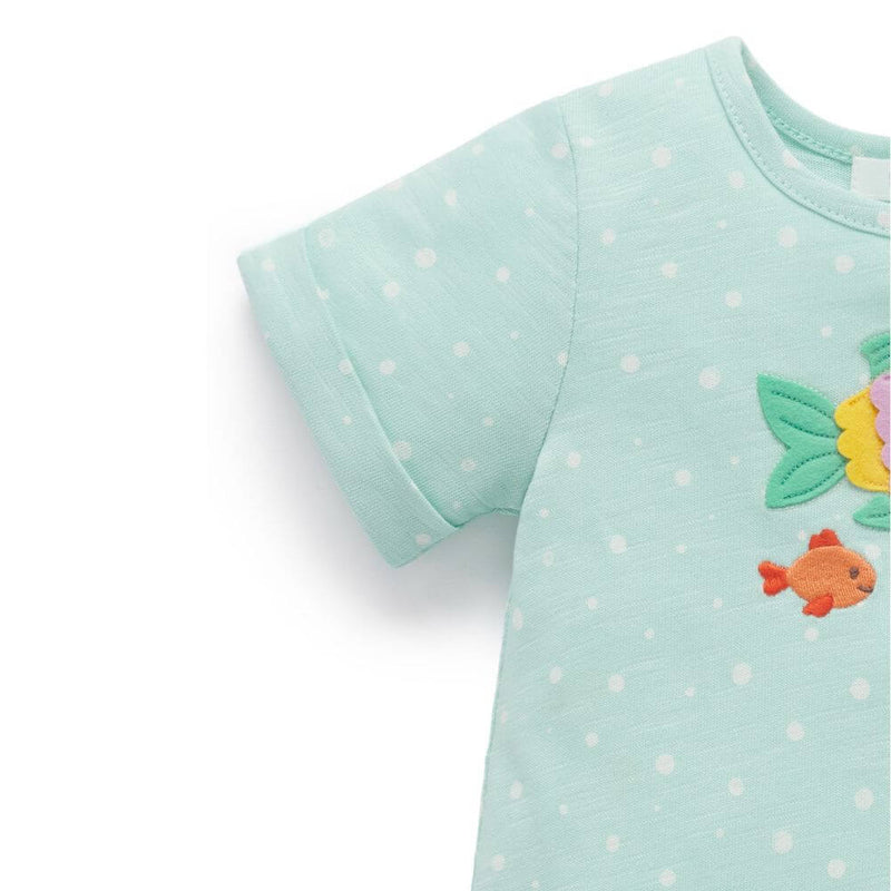 Purebaby Fancy Fish Short Sleeve Romper