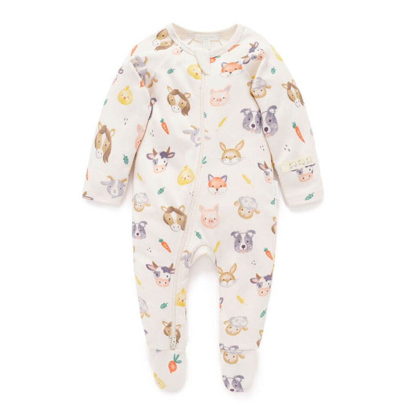 Purebaby Farm Friends Thick Romper-baby_gifts-toy_shop-Mornington_Peninsula-Australia