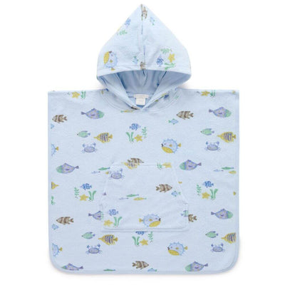 Purebaby Fishie Towelling Poncho-baby_gifts-kids_toys-childrens_books-Mornington_Peninsula