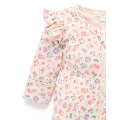 Purebaby Floral Zip Growsuit-baby_gifts-toys-Mornington_Peninsula-Australia