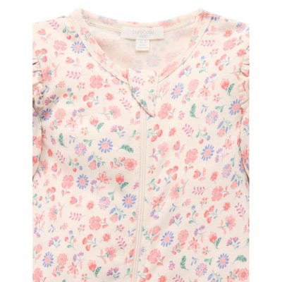 Purebaby Floral Zip Growsuit-baby_gifts-toys-Mornington_Peninsula-Australia