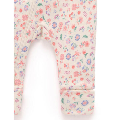 Purebaby Floral Zip Growsuit-baby_gifts-toys-Mornington_Peninsula-Australia