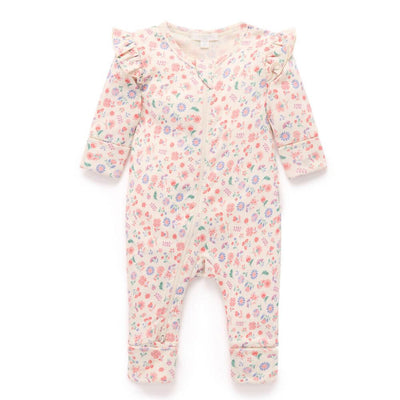 Purebaby Floral Zip Growsuit-baby_gifts-toys-Mornington_Peninsula-Australia