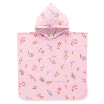 Purebaby Geranium Towelling Poncho-baby_gifts-kids_toys-childrens_books-Mornington_Peninsula