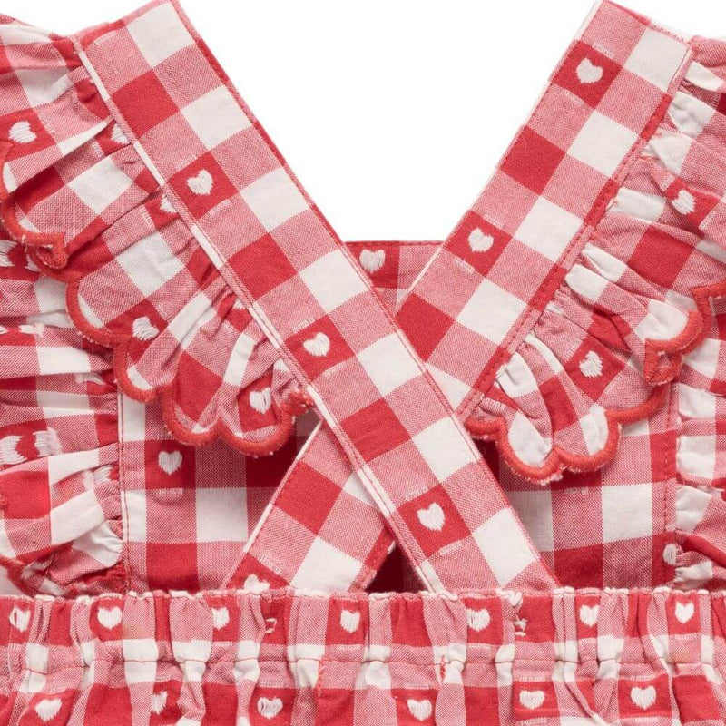 Purebaby Gingham Overall Bodysuit