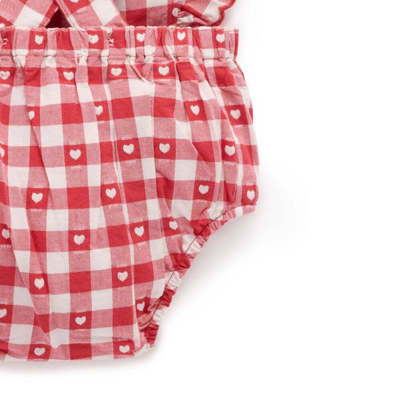 Purebaby Gingham Overall Bodysuit