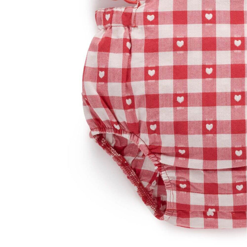 Purebaby Gingham Overall Bodysuit