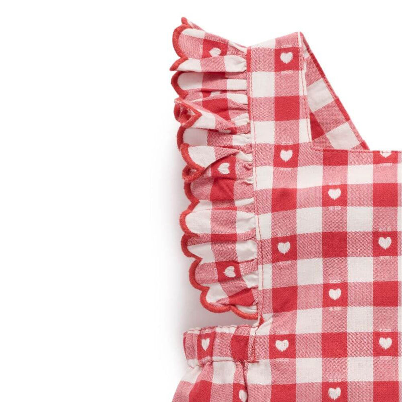 Purebaby Gingham Overall Bodysuit